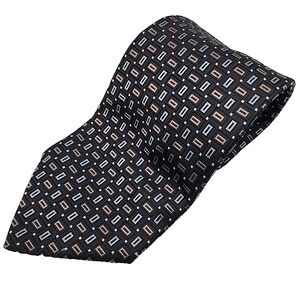 Louis Dell 'Olio Black Patterned Silk Tie - Made in Italy - Like New